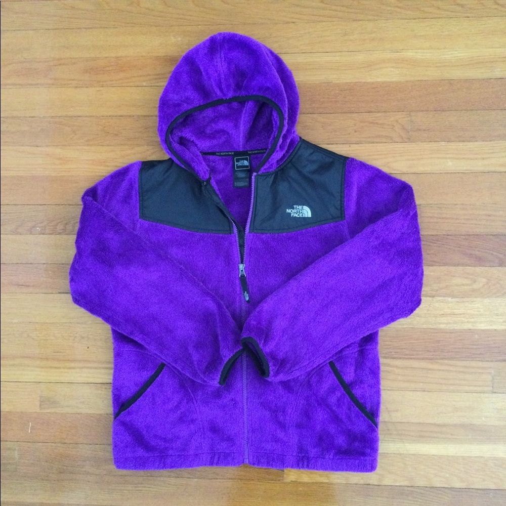 North Face zip up fleece jacket size XL purple